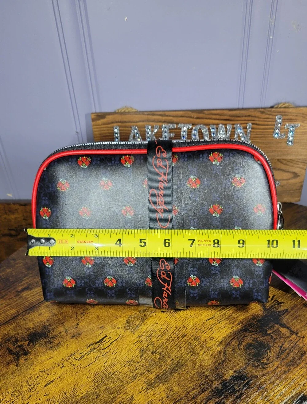 Ed Hardy black skull-Sequin 2 pack Cosmetic Pouch
